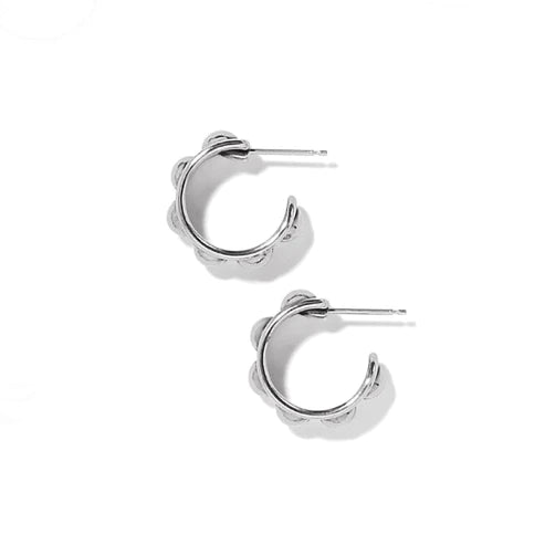 Brighton | Pretty Tough Stud Post Hoop in Silver Tone - Giddy Up Glamour Boutique