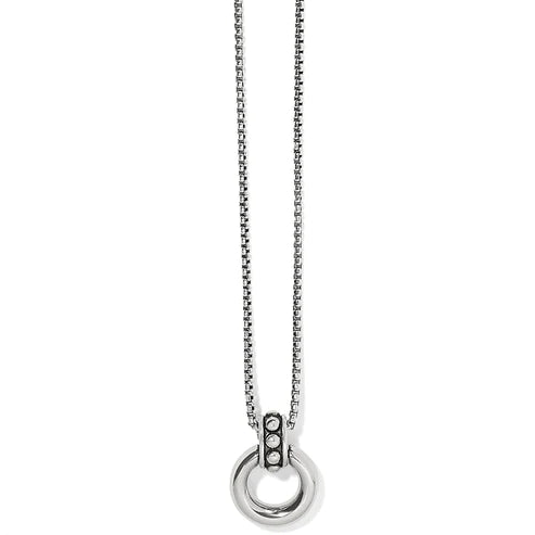 Brighton | Pretty Tough Stud Ring Necklace in Silver Tone - Giddy Up Glamour Boutique