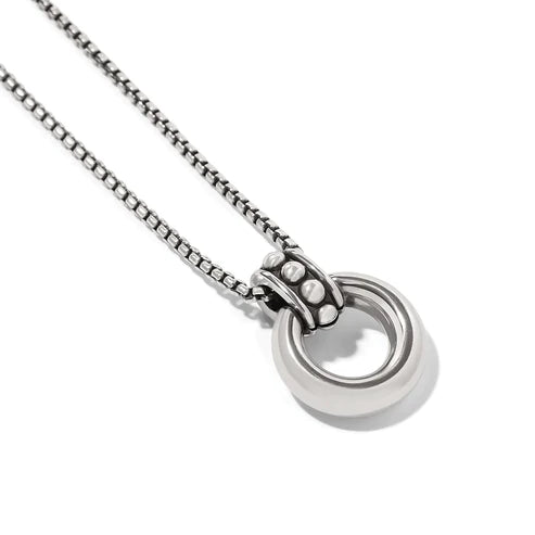 Brighton | Pretty Tough Stud Ring Necklace in Silver Tone - Giddy Up Glamour Boutique