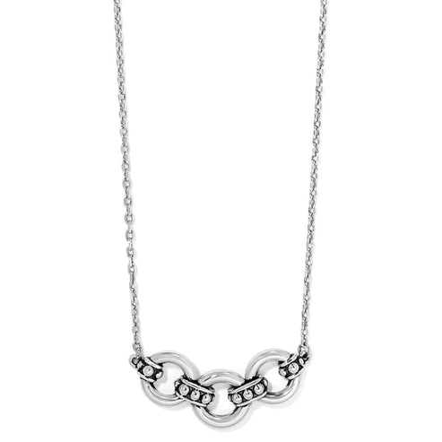 Brighton | Pretty Tough Stud Trio Necklace in Silver Tone - Giddy Up Glamour Boutique