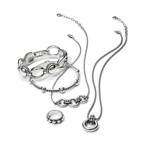 Brighton | Pretty Tough Stud Trio Necklace in Silver Tone - Giddy Up Glamour Boutique