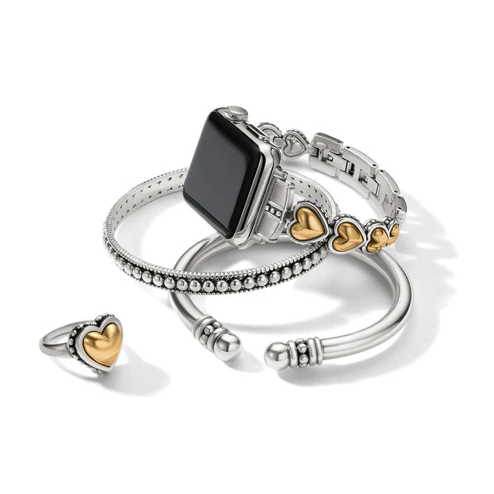 Brighton | Pretty Tough Two Tone Heart Watch Band in Gold and Silver