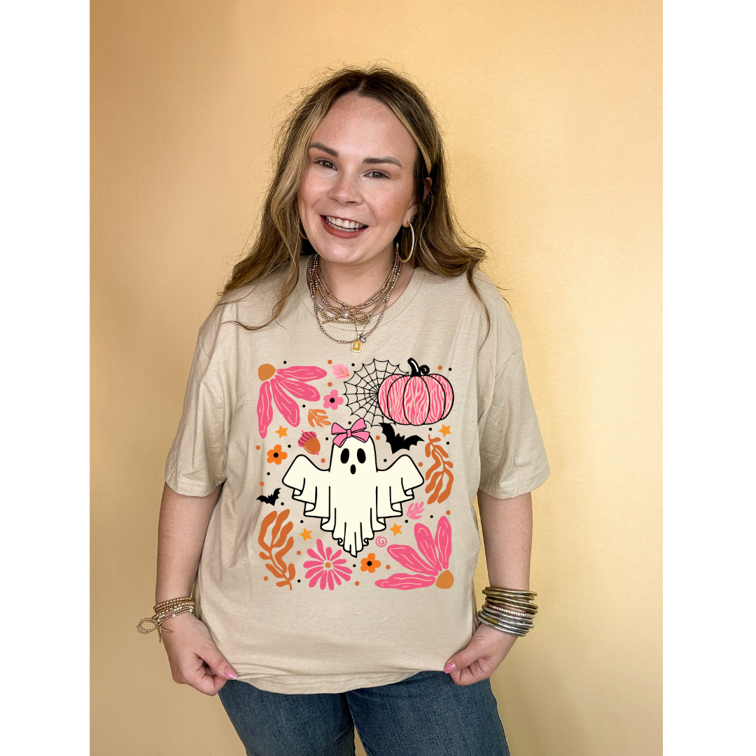 Online Exclusive |  Pretty Boo and Halloween Icons Graphic Tee in Multiple Color Options