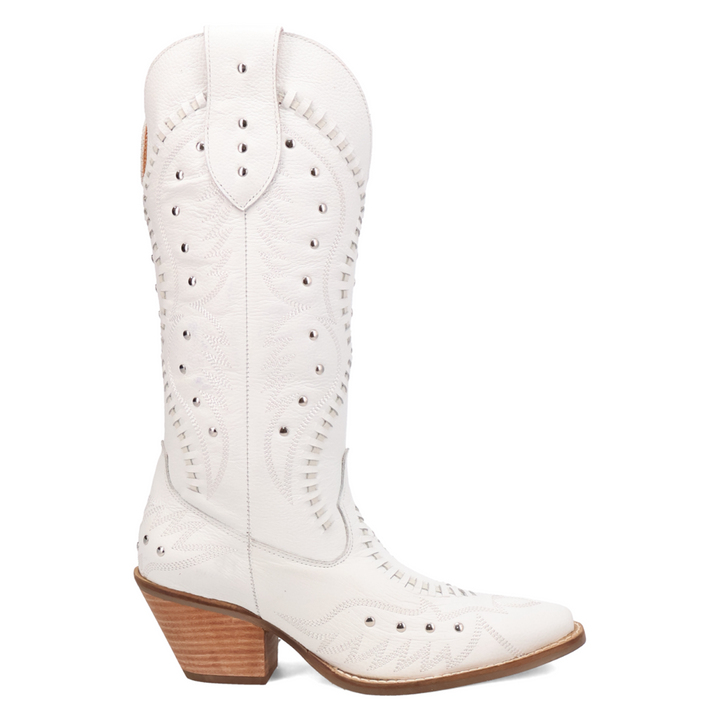 Online Exclusive | Dingo | Pretty 'N Pink Leather Boot in White **PREORDER