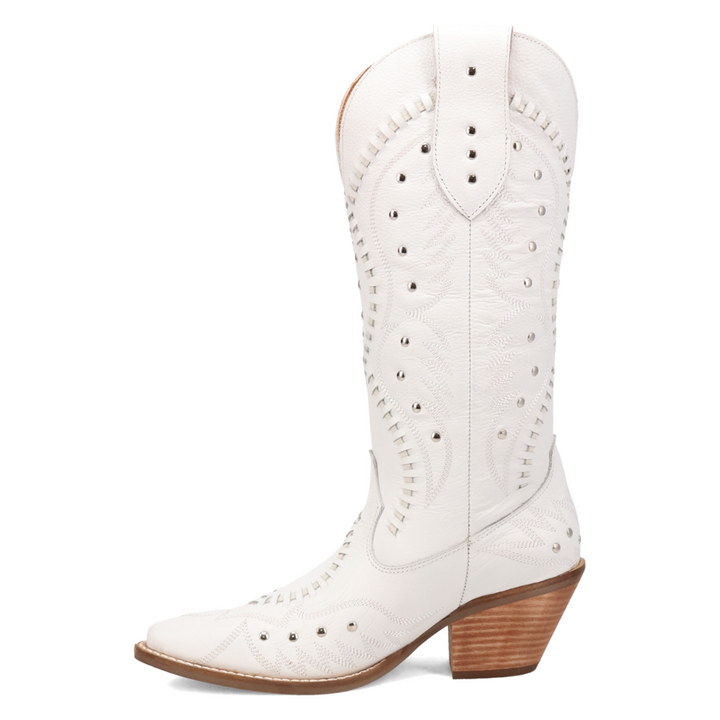 Online Exclusive | Dingo | Pretty 'N Pink Leather Boot in White **PREORDER