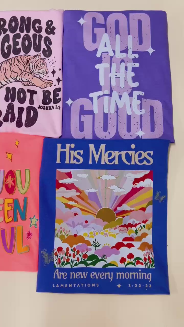 Online Exclusive | God is Good Comfort Color Graphic Tee in Violet Purple