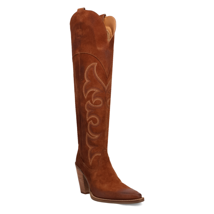 Online Exclusive | Dingo | Primadonna Suede Leather Boot in Brown **PREORDER