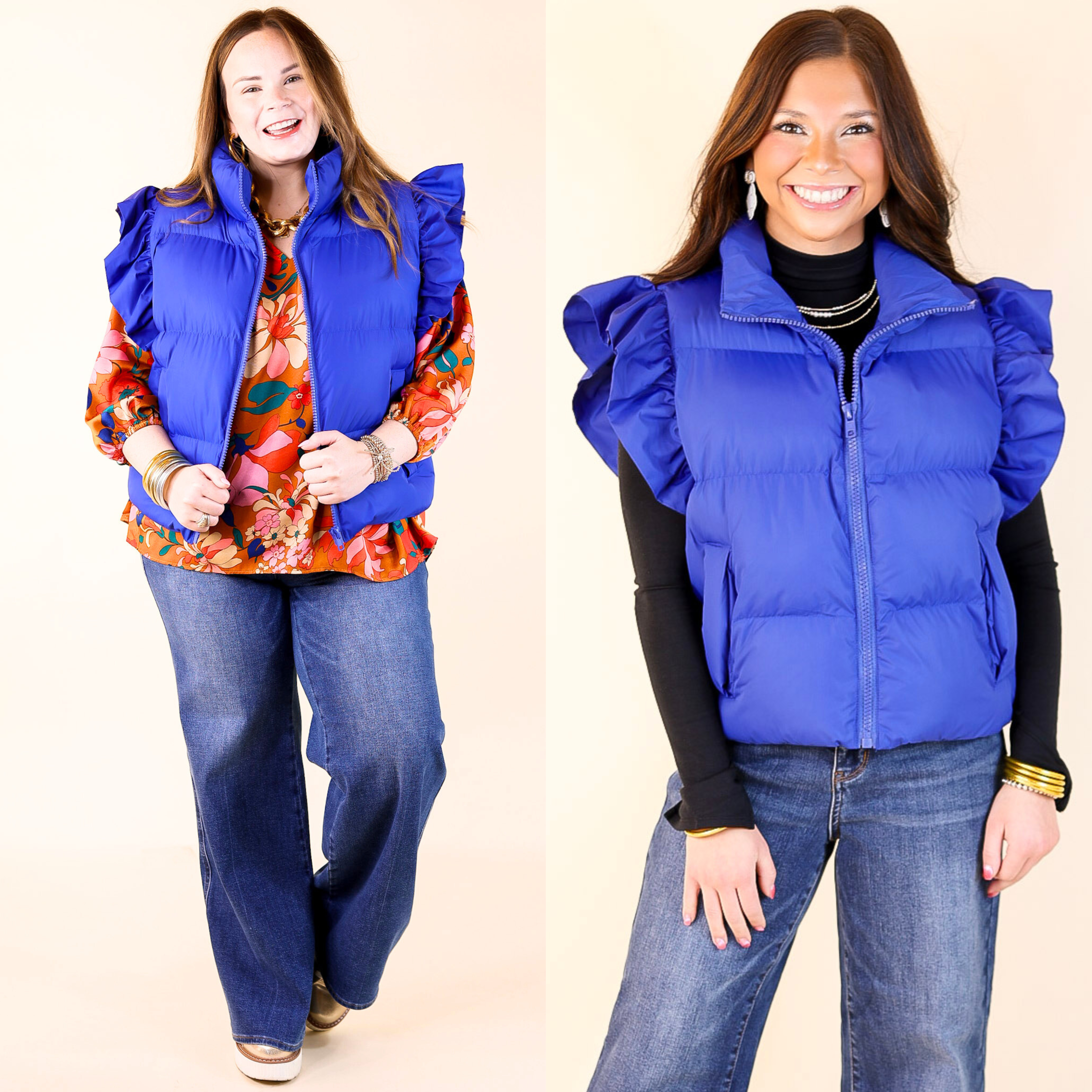 Royal blue puffer vest on sale