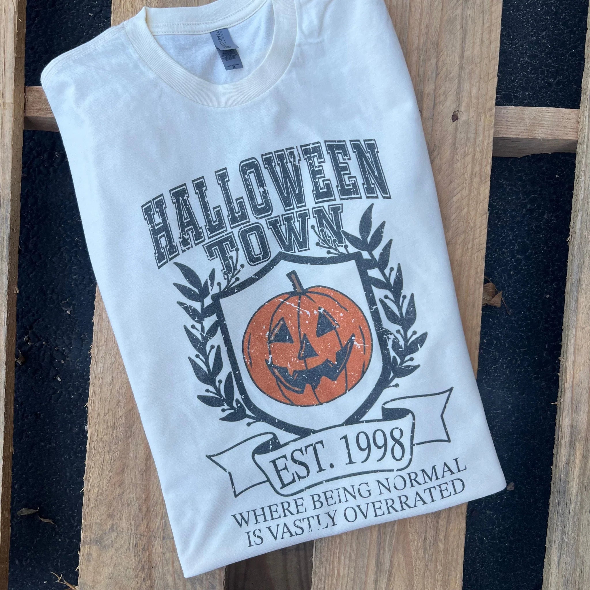 Online Exclusive | Pumpkin Town Short Sleeve Graphic Tee in White - Giddy Up Glamour Boutique