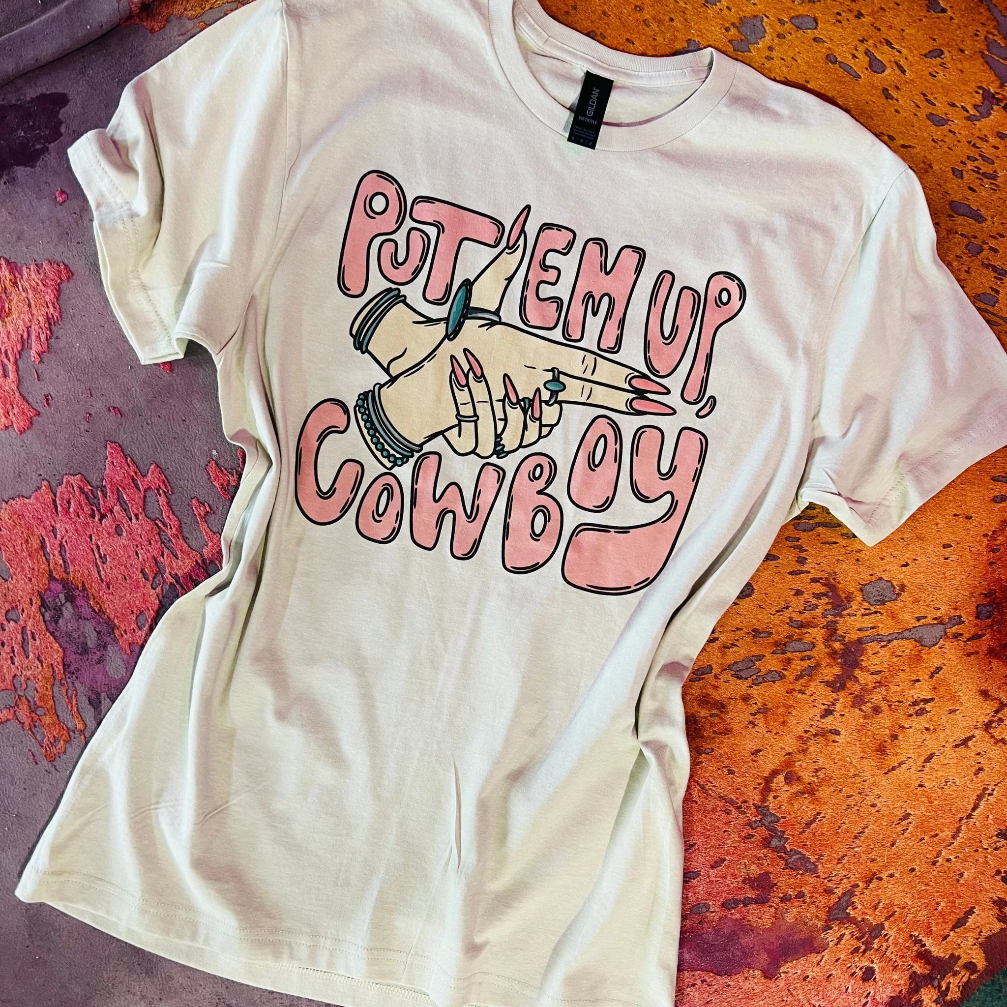 Online Exclusive | Put 'Em Up Cowboy Short Sleeve Graphic Tee in Cream