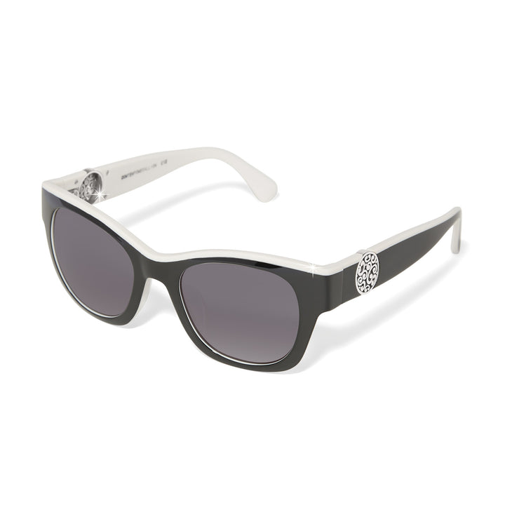 Brighton | Contempo Medallion Dual Tone Sunglasses in Black and White