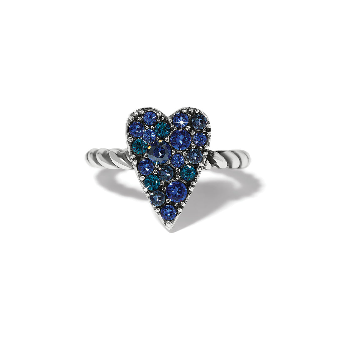 Brighton | Love Messages B Love Ring in Silver and Blue