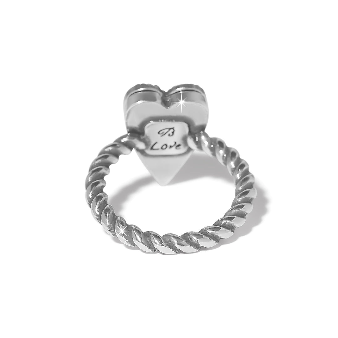 Brighton | Love Messages B Love Ring in Silver and Blue