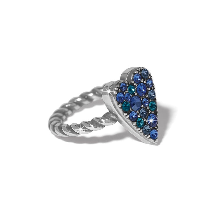 Brighton | Love Messages B Love Ring in Silver and Blue