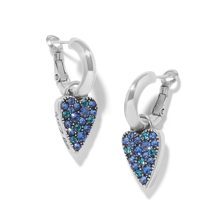 Brighton | Love Messages B Love Reversible Hoop Earrings in Silver and Blue