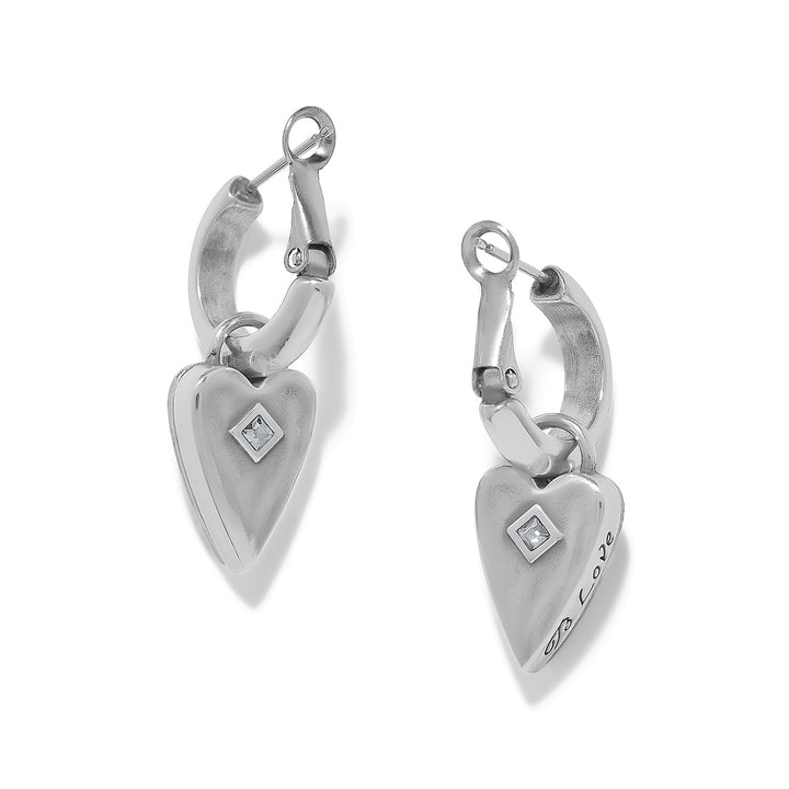 Brighton | Love Messages B Love Reversible Hoop Earrings in Silver and Blue