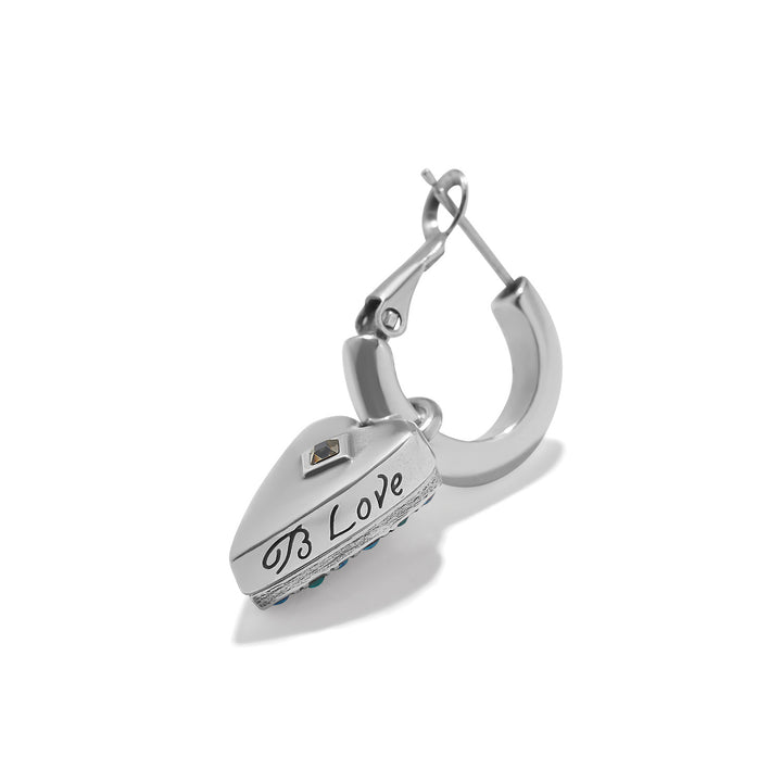 Brighton | Love Messages B Love Reversible Hoop Earrings in Silver and Blue