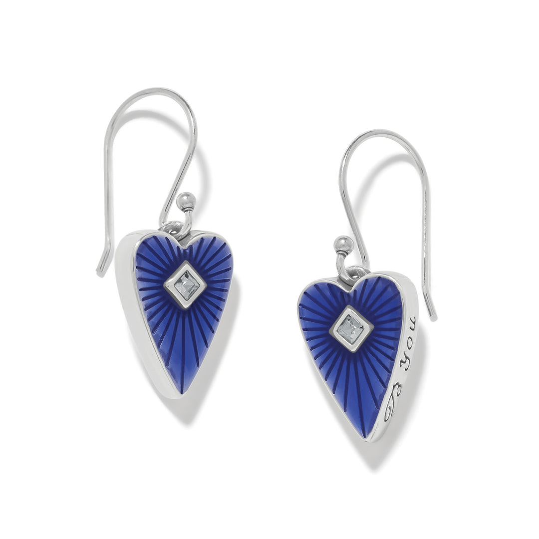 Brighton | Love Messages B You French Wire Earrings in Silver and Blue