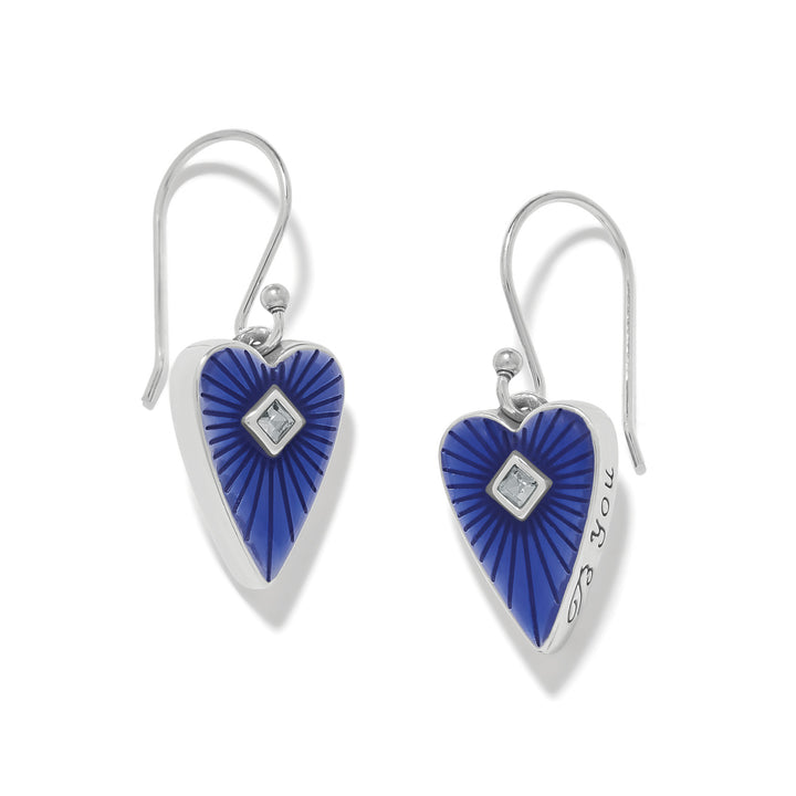 Brighton | Love Messages B You French Wire Earrings in Silver and Blue