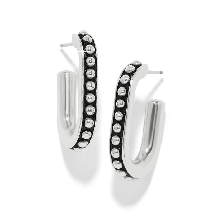 Brighton | Pretty Tough Link Hoop Earrings in Silver Tone
