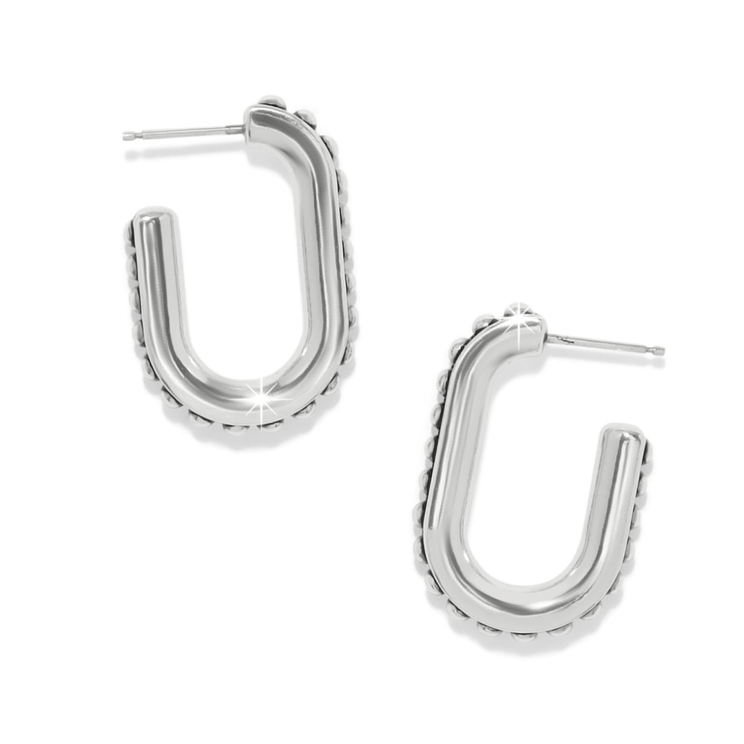Brighton | Pretty Tough Link Hoop Earrings in Silver Tone
