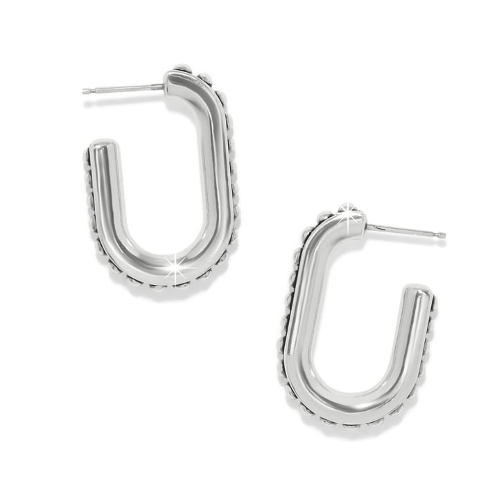 Brighton | Pretty Tough Link Hoop Earrings in Silver Tone