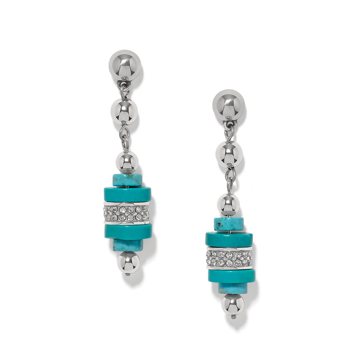Brighton | Meridian Petite Sphere Turquoise Post Drop Earrings in Silver