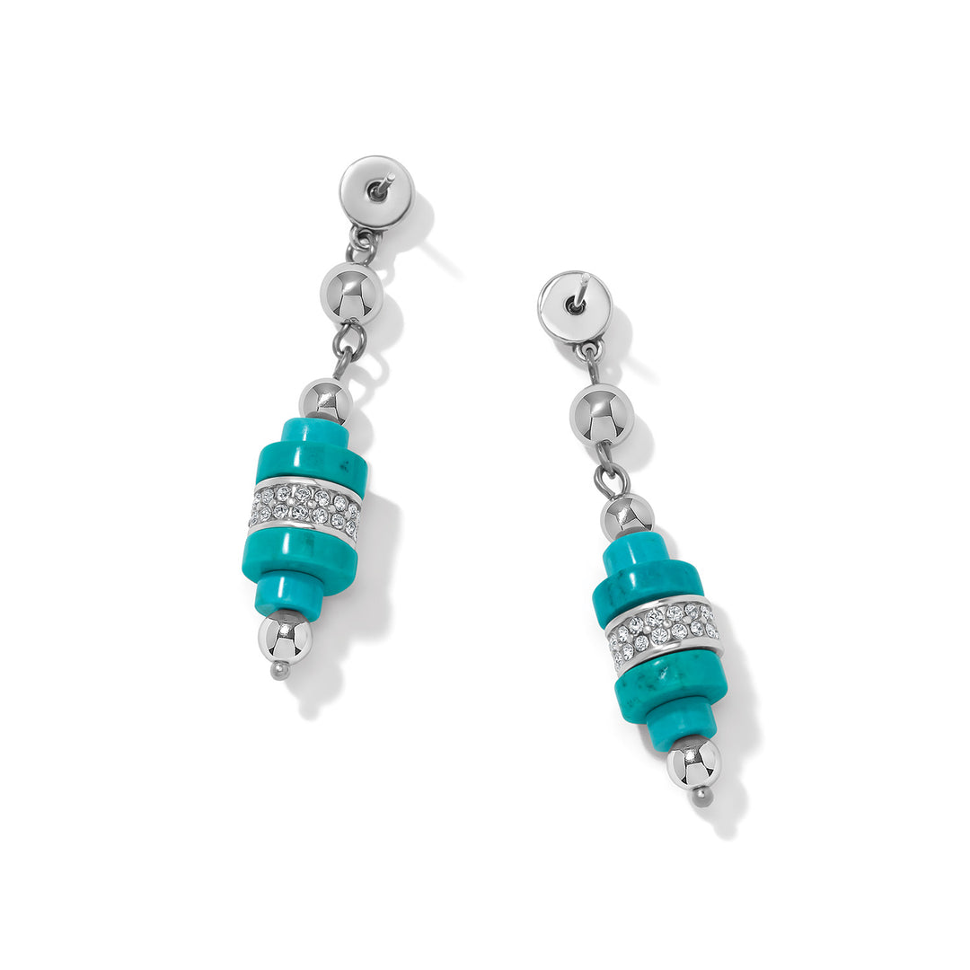 Brighton | Meridian Petite Sphere Turquoise Post Drop Earrings in Silver