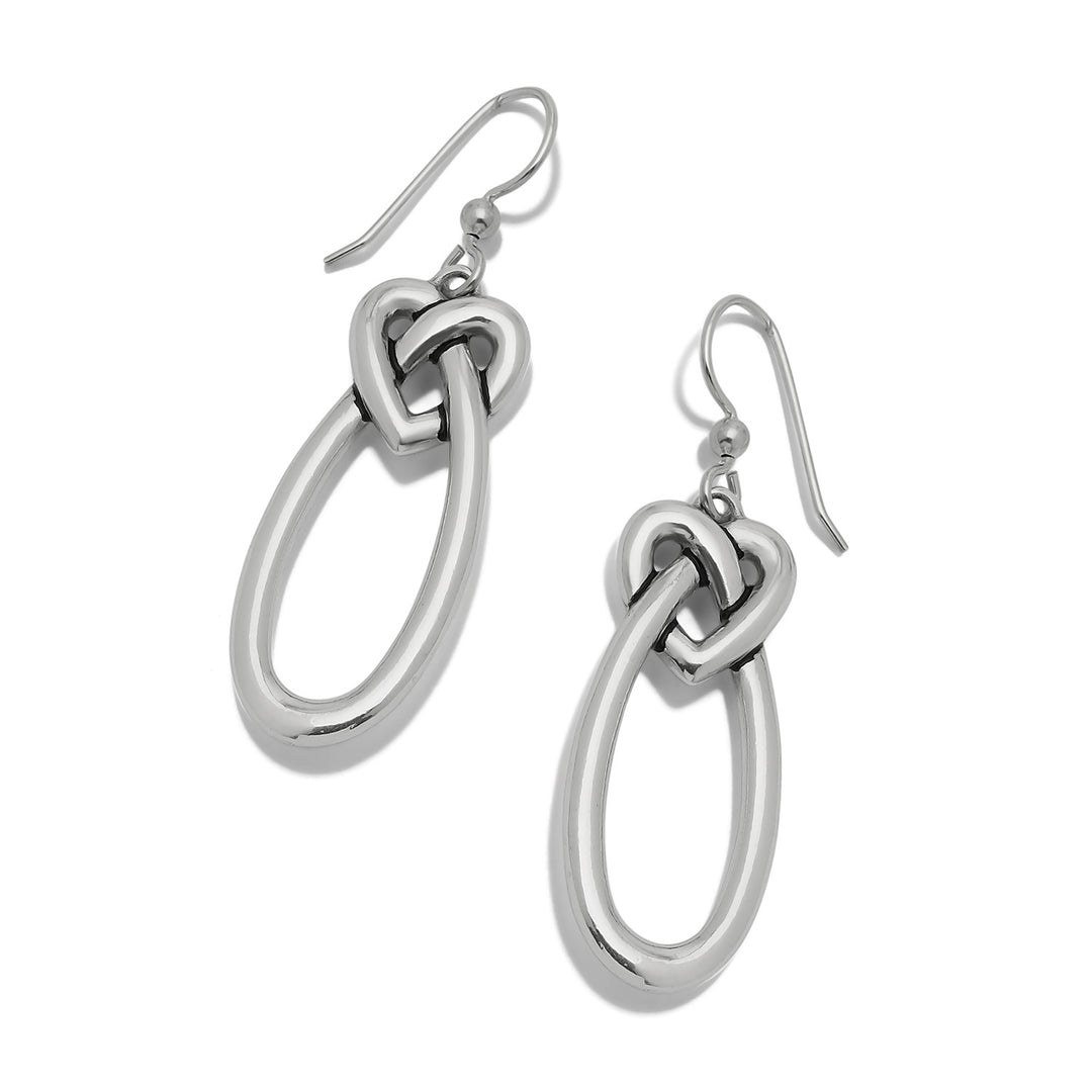 Brighton | Interlok Linked Hearts French Wire Earrings in Silver