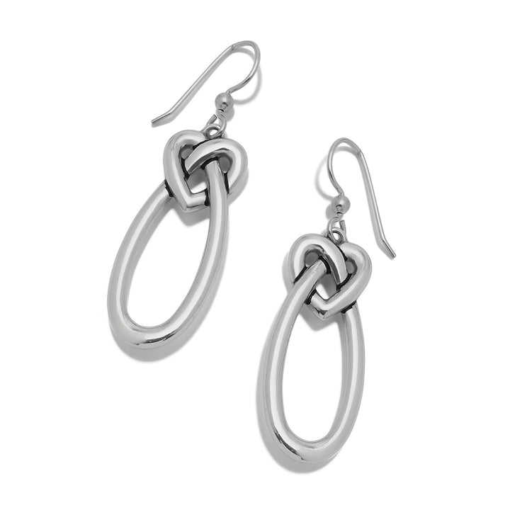 Brighton | Interlok Linked Hearts French Wire Earrings in Silver