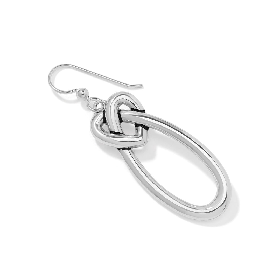 Brighton | Interlok Linked Hearts French Wire Earrings in Silver