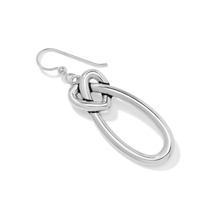Brighton | Interlok Linked Hearts French Wire Earrings in Silver