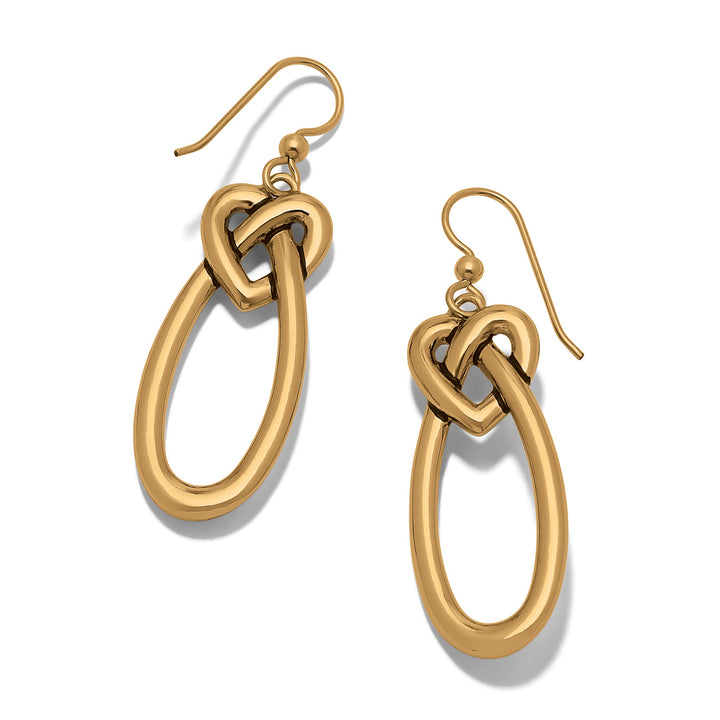 Brighton | Interlok Linked Hearts French Wire Earrings in Gold