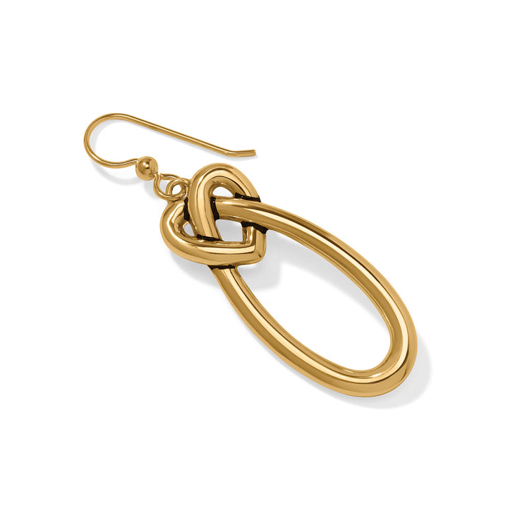 Brighton | Interlok Linked Hearts French Wire Earrings in Gold