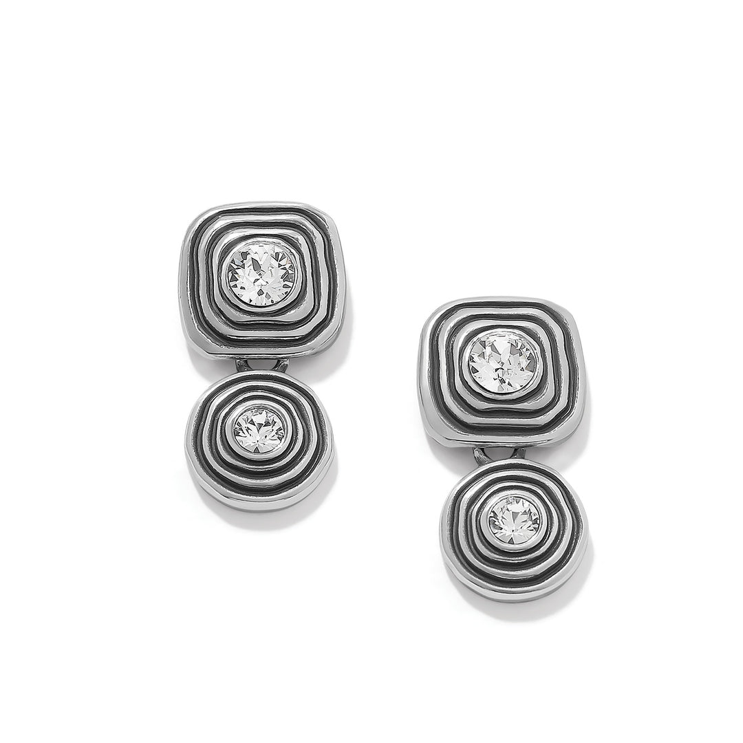 Brighton | Kosmos Kaliedo Duo Post Drop Earrings in Silver - Giddy Up Glamour Boutique