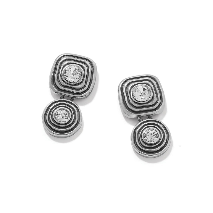 Brighton | Kosmos Kaliedo Duo Post Drop Earrings in Silver - Giddy Up Glamour Boutique