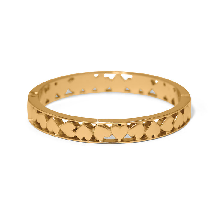 Brighton | Mystery Of Love Heart Hinged Bangle in Gold Tone