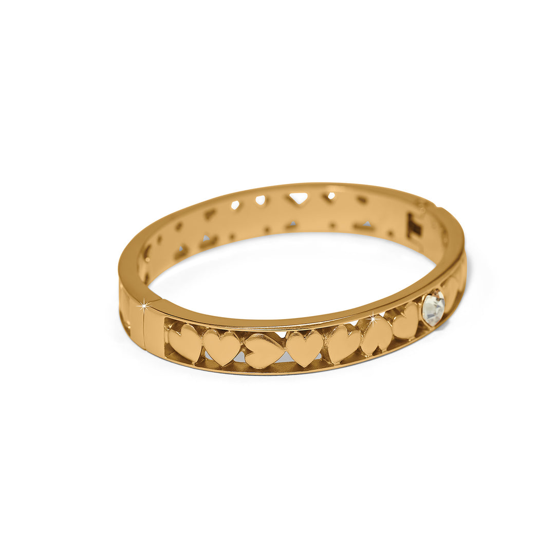 Brighton | Mystery Of Love Heart Hinged Bangle in Gold Tone