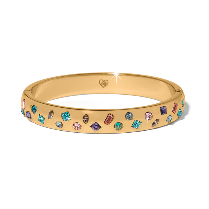 Brighton | Love Messages B Radiant Bright Hinged Bangle in Gold and Multicolor