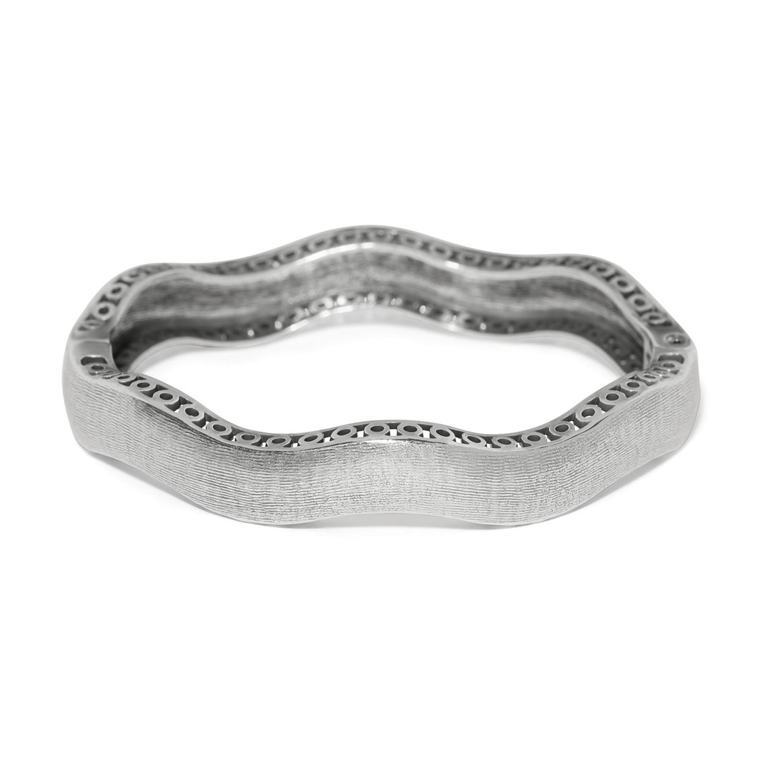 Brighton | Inner Circle Wide Hinged Bangle in Silver