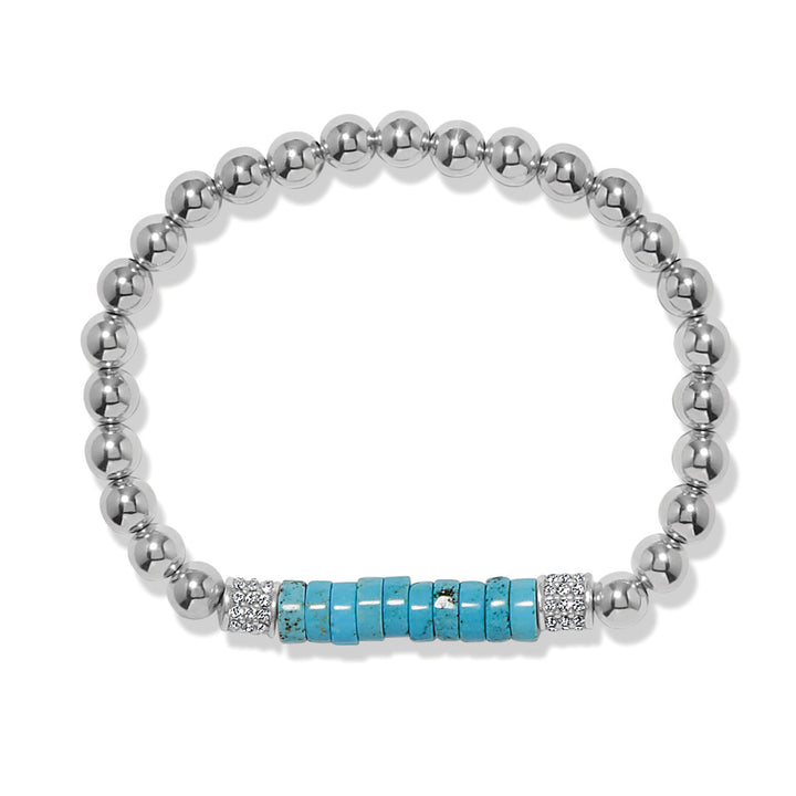 Brighton | Meridian Petite Stretch Bracelet in SIlver and Turquoise