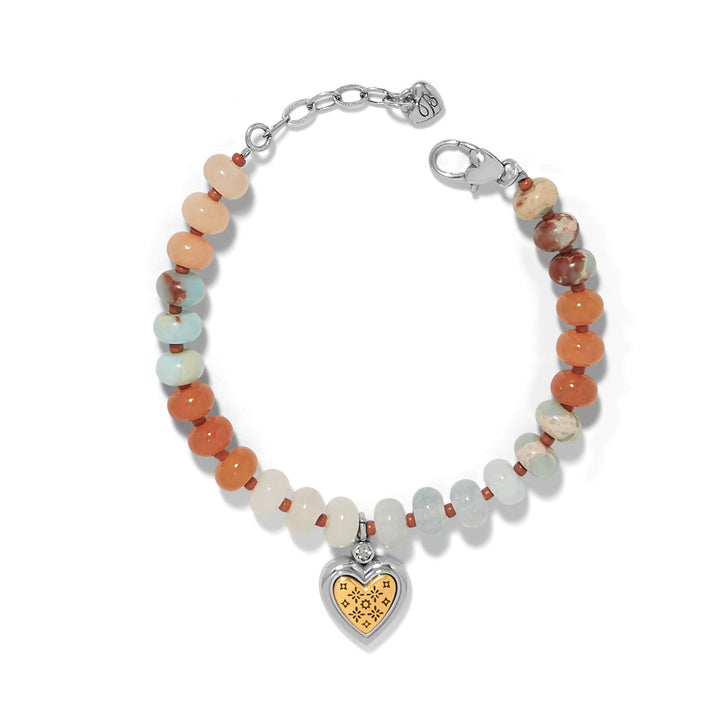 Brighton | Mosaic Two Tone Heart Beaded Bracelet in Multicolor