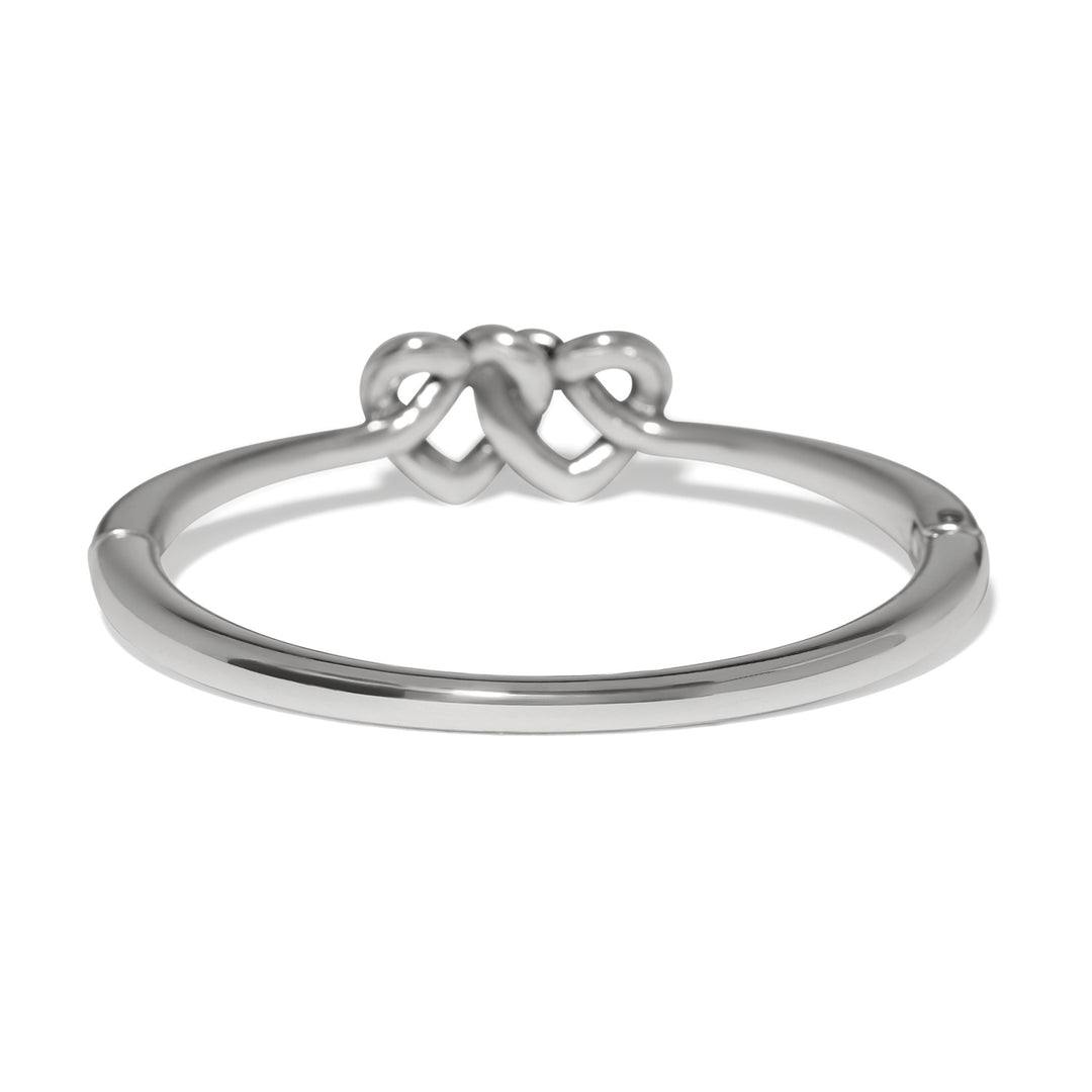 Brighton | Interlok Linked Hearts Hinged Bangle in Silver