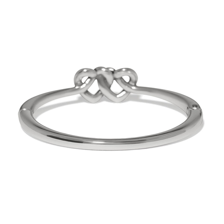Brighton | Interlok Linked Hearts Hinged Bangle in Silver