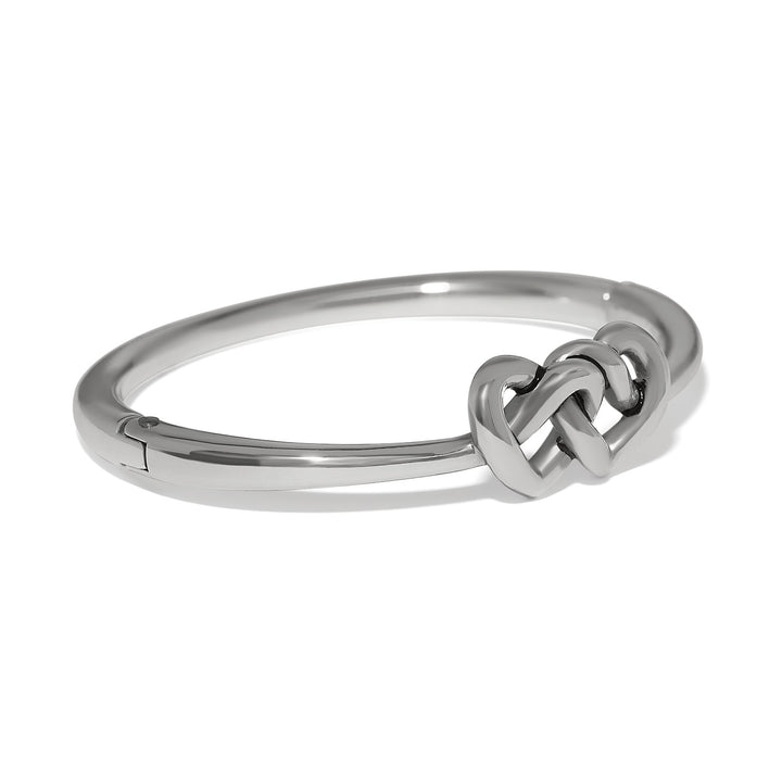 Brighton | Interlok Linked Hearts Hinged Bangle in Silver