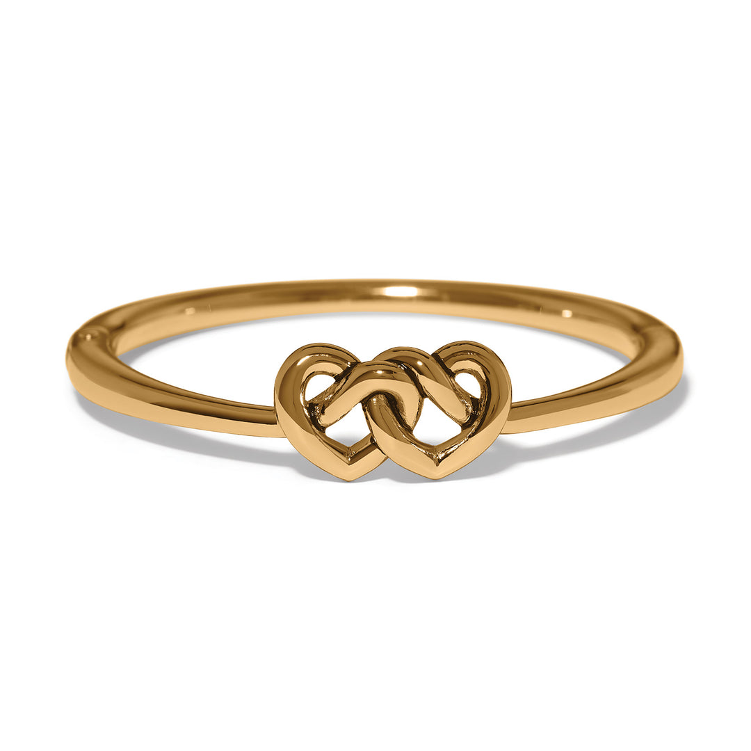 Brighton | Interlok Linked Hearts Hinged Bangle in Gold