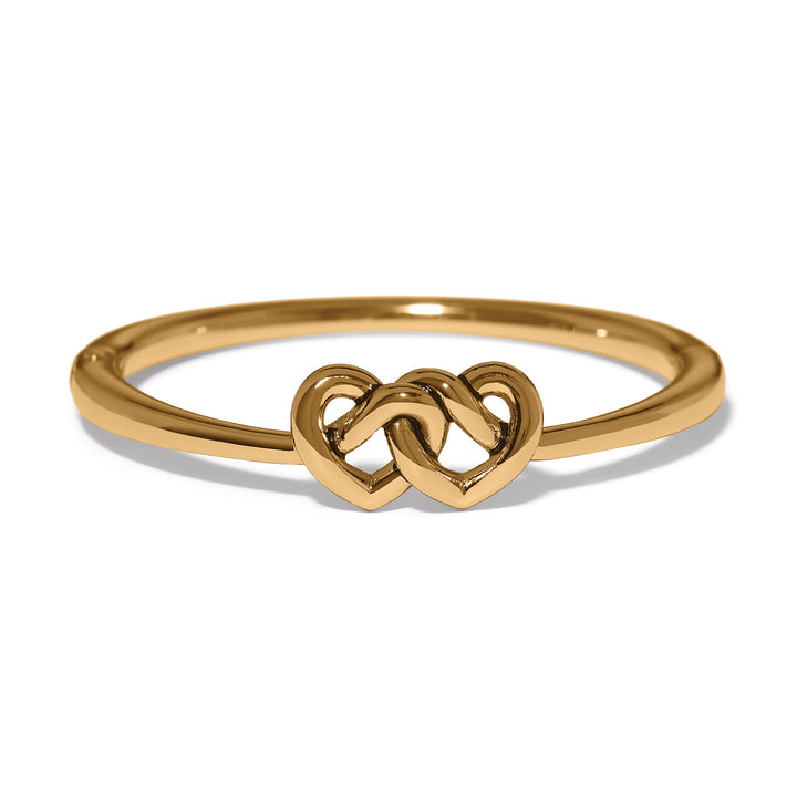 Brighton | Interlok Linked Hearts Hinged Bangle in Gold
