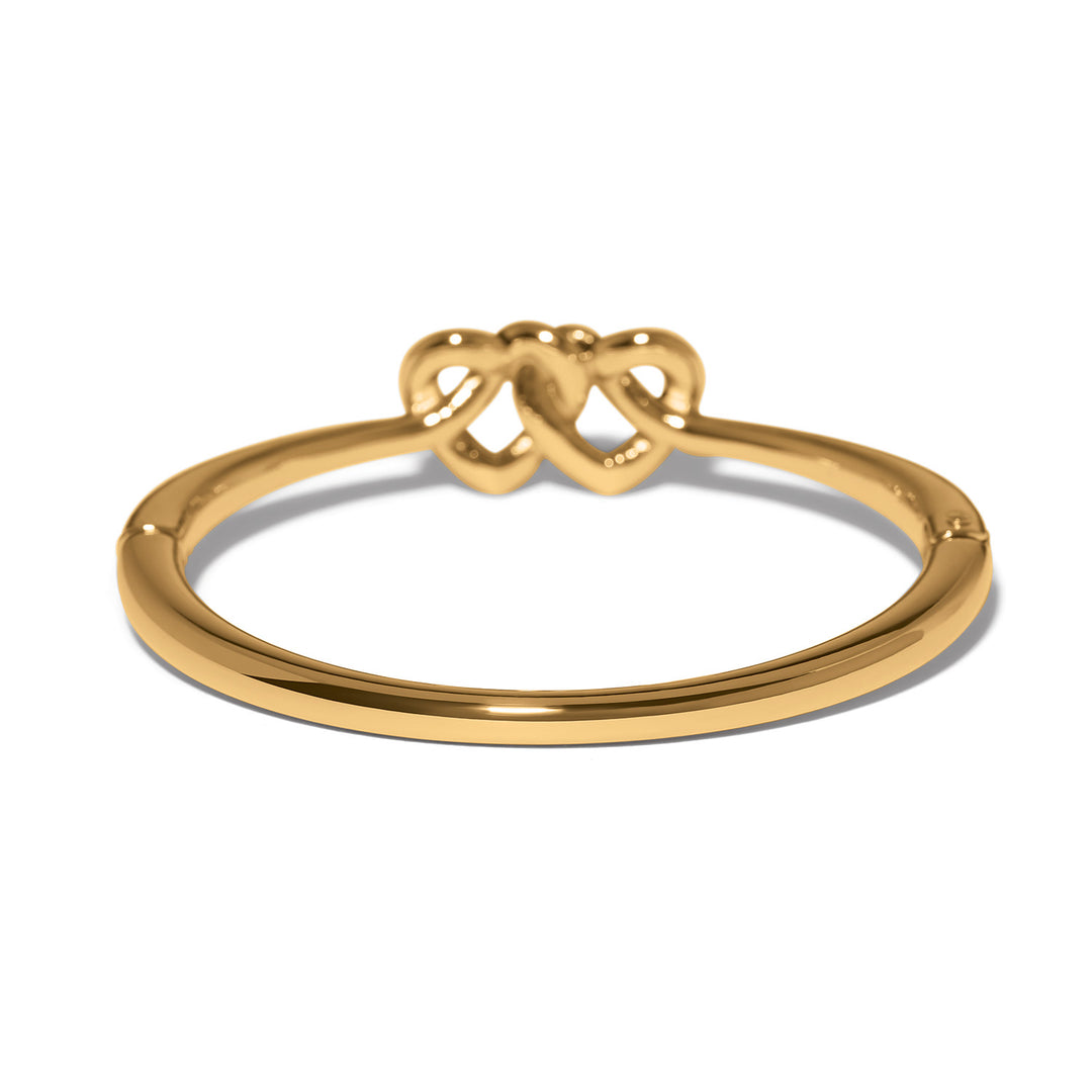 Brighton | Interlok Linked Hearts Hinged Bangle in Gold