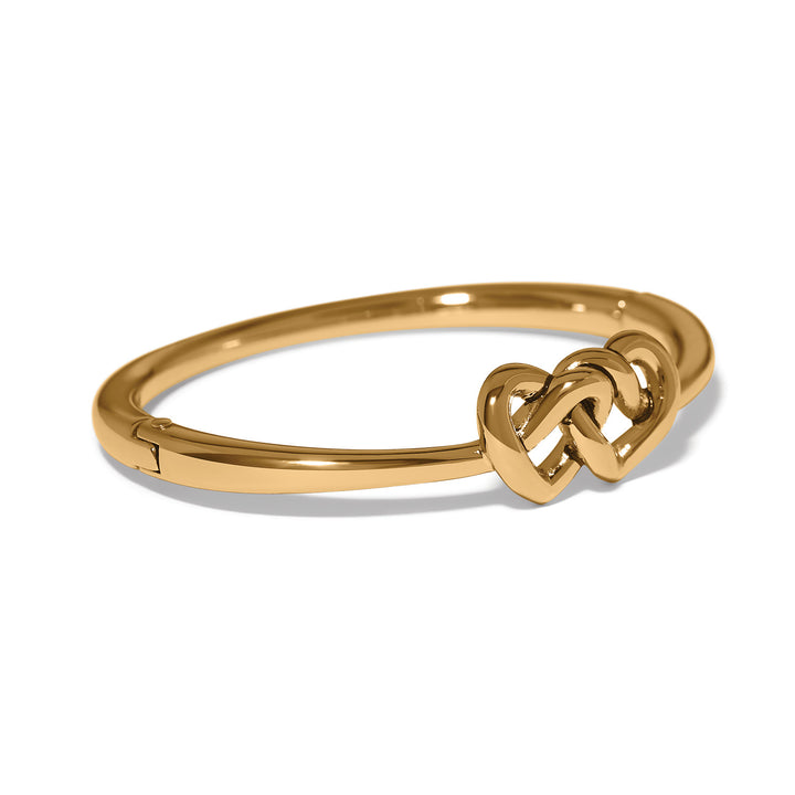 Brighton | Interlok Linked Hearts Hinged Bangle in Gold