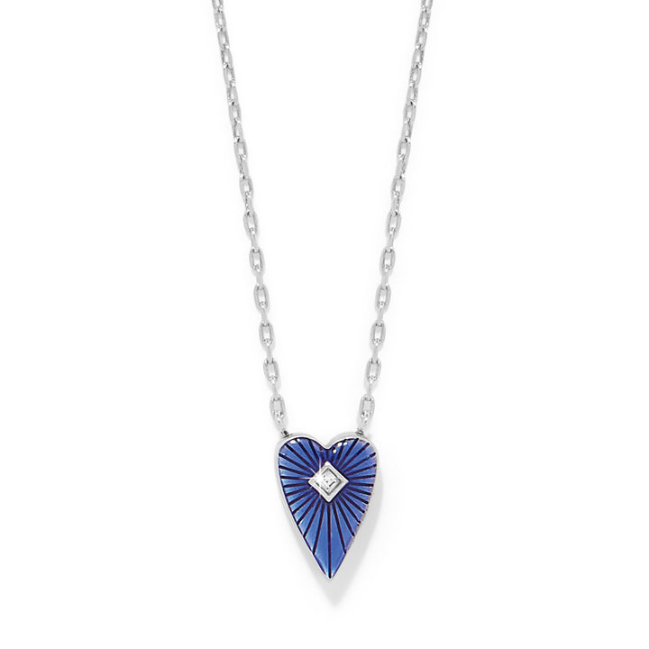 Brighton | Love Messages B You Necklace in Silver and Blue